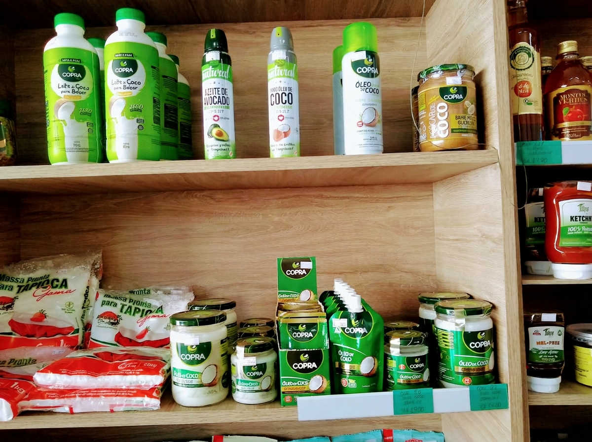 Leite de coco, óleos e produtos de coco