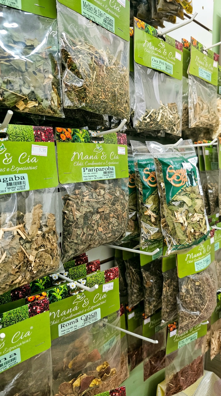 Chás e ervas em sachês, outro ângulo